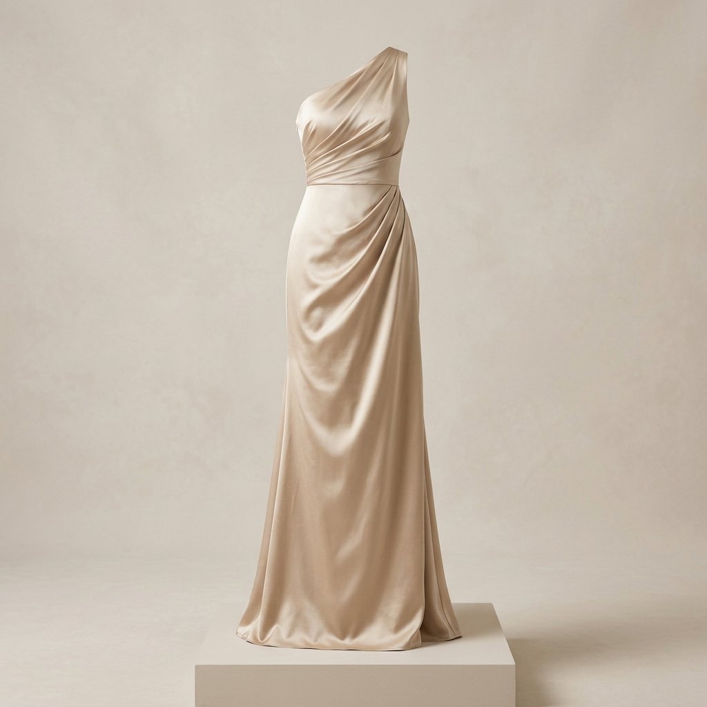 Champagne Satin Bridesmaid Gown